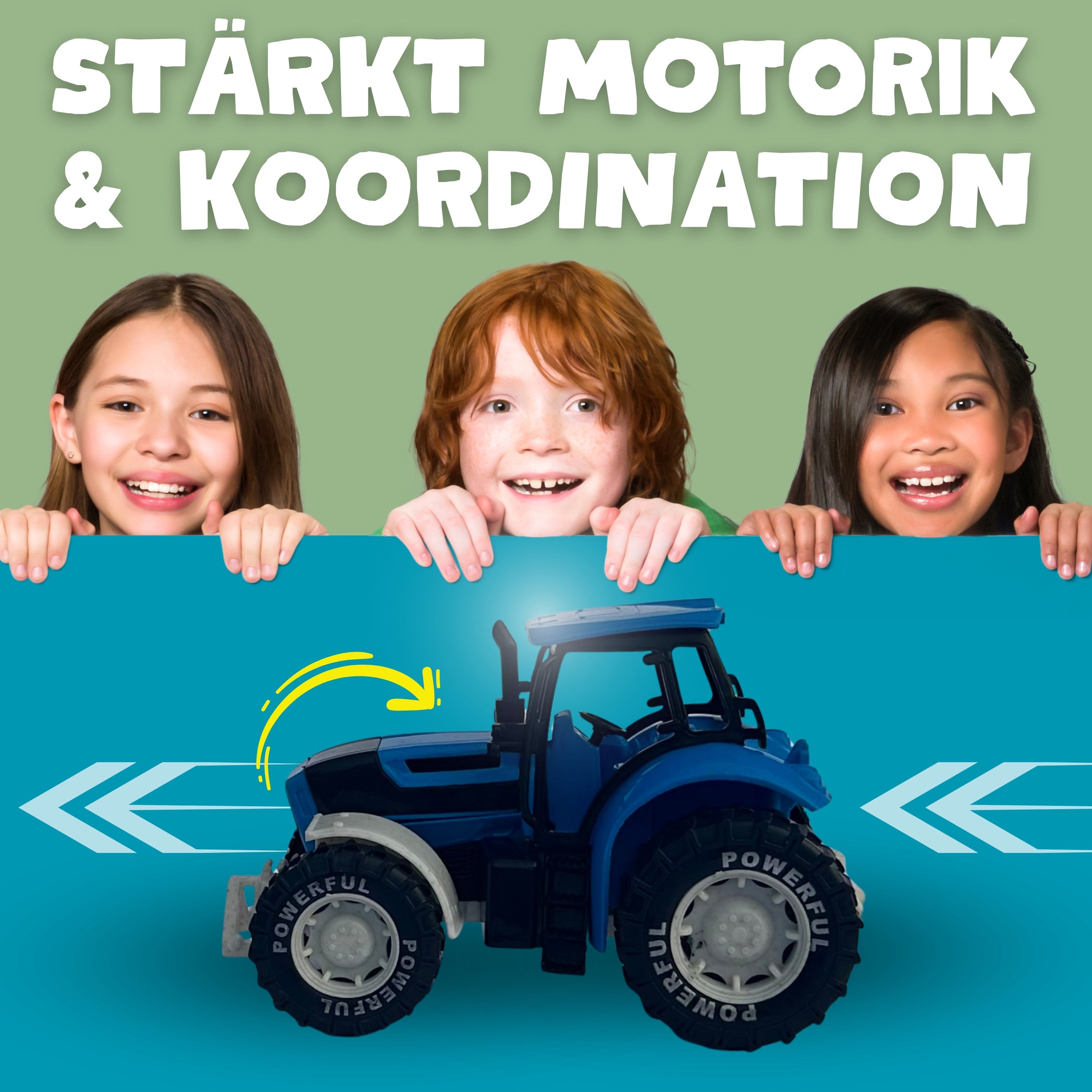 BIOPLAY® Traktor in Blau – Fördert Motorik und Koordination bei Kindern ab 3 Jahren