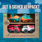 Nachhaltiges BIOPLAY® Sandspielzeug ab 1 Jahr – Flugzeug & Auto gut und sicher verpackt